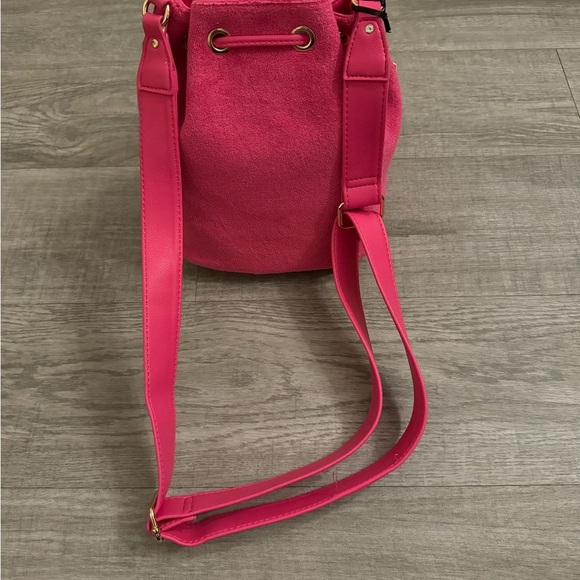 NWT Y2K Juicy Couture Pink Shoulder Beach Terry Cloth Bag with Drawstring - Picture 4 of 8